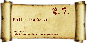 Maitz Terézia névjegykártya